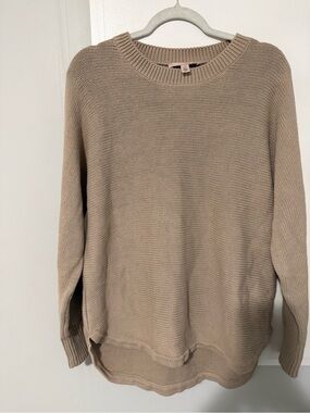 214. Philosophy Cotton Relaxed Crewneck Sweater in Taupe